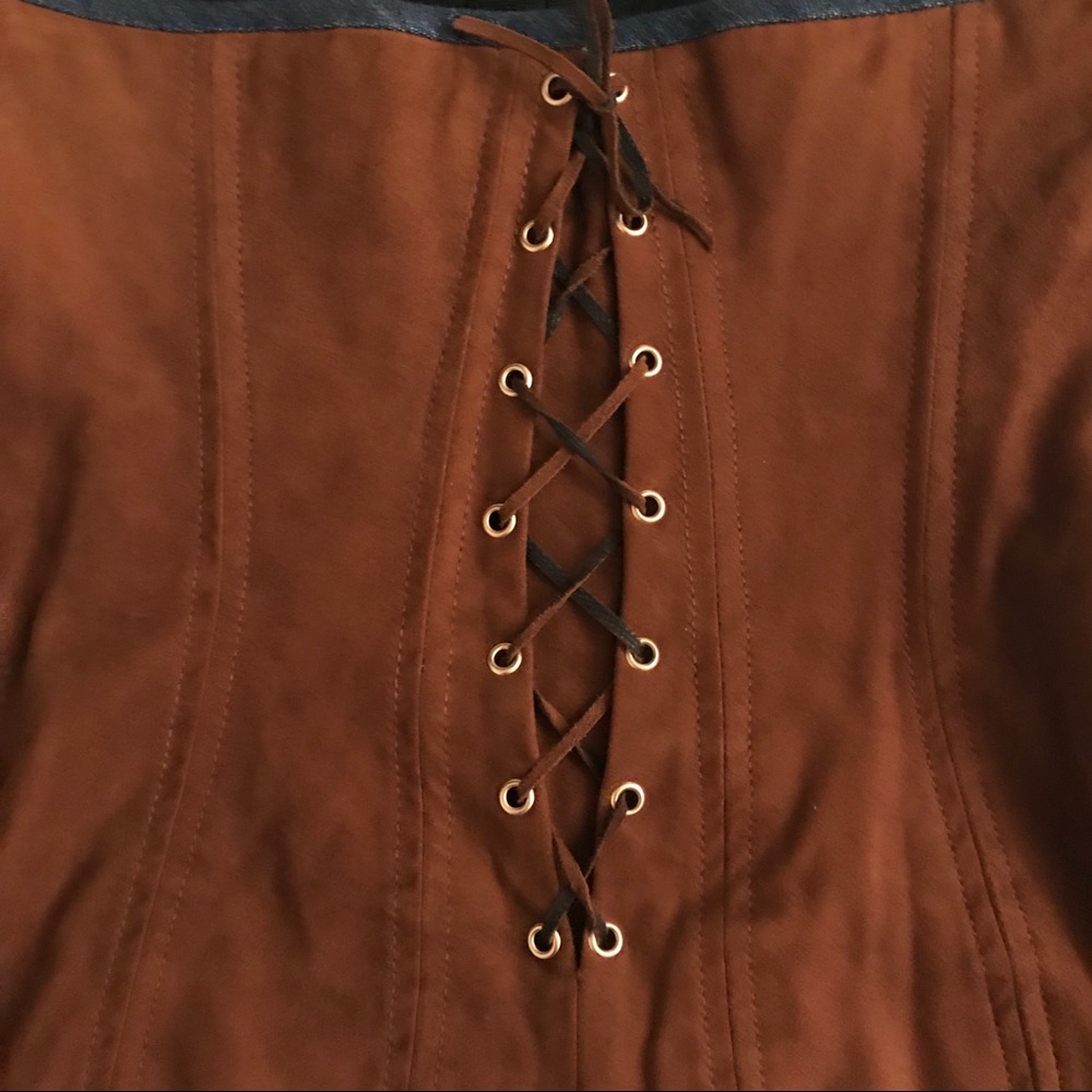 New Dolce & Gabanna strapless leather suede dress - Picture 2 of 7